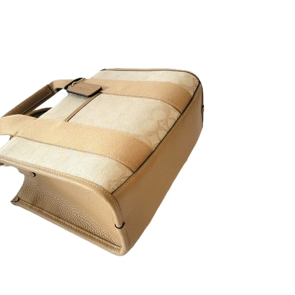 Coach CAR78 Signature Jacquard Smith Tote 24 Crossbody Handbag Light Khaki - Picture 6 of 7